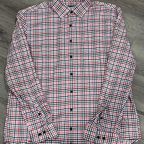 EUC Johnnie-O Gingham Plaid Small Check Hangin’ Out Stretch Performance Shirt - Picture 2 of 6